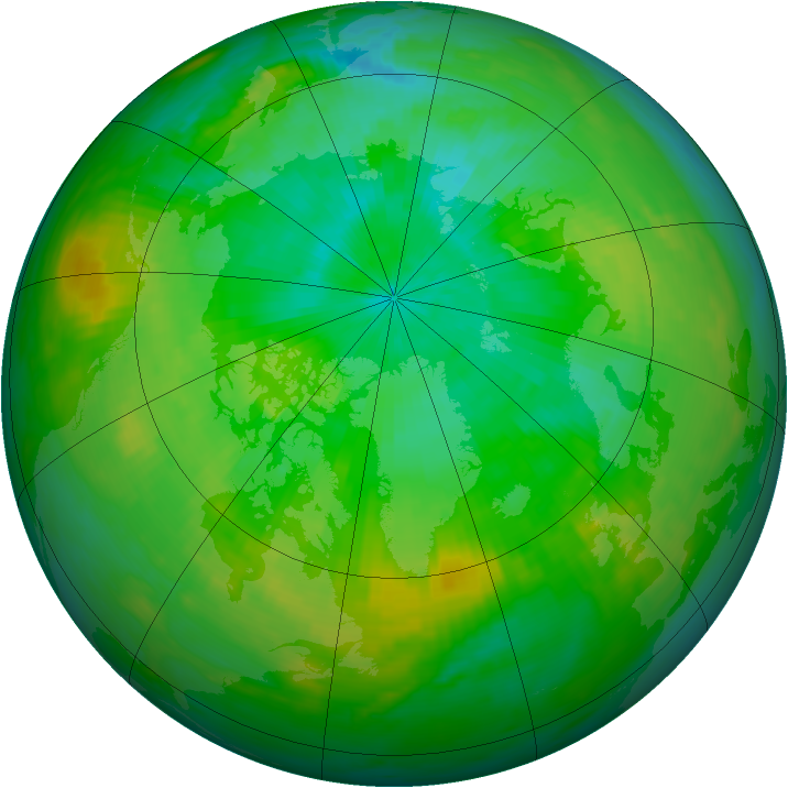 Arctic ozone map for 06 August 1982
